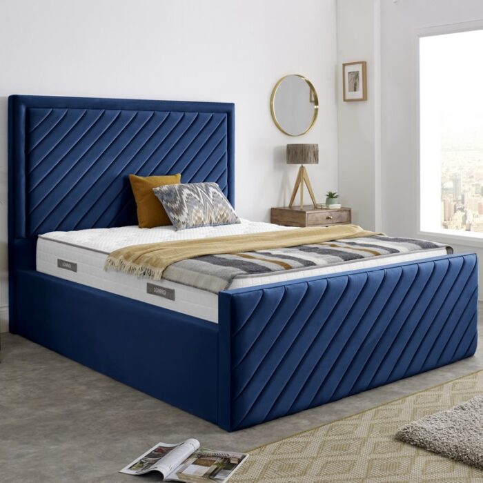 Luxury Blue Upholstered Bed